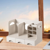 Maxbell Desktop Bookshelf Office Storage Rack Book Stand for Centerpiece Home Office Type B Beige