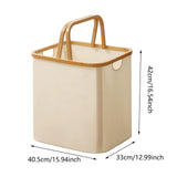 Maxbell Folding Storage Basket Trendy Container Laundry Basket for Dorm Nursery Home Beige