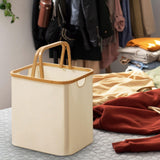 Maxbell Folding Storage Basket Trendy Container Laundry Basket for Dorm Nursery Home Beige
