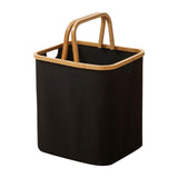 Maxbell Folding Storage Basket Trendy Container Laundry Basket for Dorm Nursery Home Black