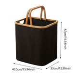 Maxbell Folding Storage Basket Trendy Container Laundry Basket for Dorm Nursery Home Black
