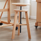 Maxbell Painting Stool Bar Stool Swivel Seat Office Studio Stool for Gallery Wood