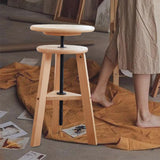 Maxbell Painting Stool Bar Stool Swivel Seat Office Studio Stool for Gallery Wood