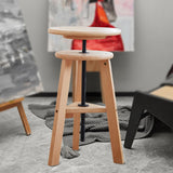 Maxbell Painting Stool Bar Stool Swivel Seat Office Studio Stool for Gallery Wood