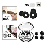 Maxbell Silicone Ear Plug Universal Flexible Ear Tips for Concert Sleeping Swimming black