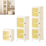 Maxbell Storage Cabinet Kitchen Cabinet Folding Storage Box for Home Bedroom Bedside 1 Tier without Wheel