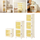 Maxbell Storage Cabinet Kitchen Cabinet Folding Storage Box for Home Bedroom Bedside 1 Tier without Wheel