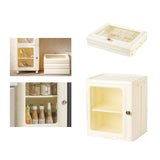 Maxbell Storage Cabinet Kitchen Cabinet Folding Storage Box for Home Bedroom Bedside 1 Tier without Wheel