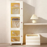Maxbell Storage Cabinet Kitchen Cabinet Folding Storage Box for Home Bedroom Bedside 2 Tier with Wheels