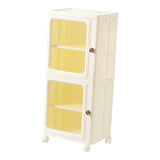 Maxbell Storage Cabinet Kitchen Cabinet Folding Storage Box for Home Bedroom Bedside 2 Tier with Wheels