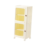 Maxbell Storage Cabinet Kitchen Cabinet Folding Storage Box for Home Bedroom Bedside 2 Tier with Wheels