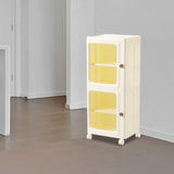 Maxbell Storage Cabinet Kitchen Cabinet Folding Storage Box for Home Bedroom Bedside 2 Tier with Wheels
