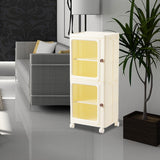 Maxbell Storage Cabinet Kitchen Cabinet Folding Storage Box for Home Bedroom Bedside 2 Tier with Wheels
