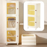 Maxbell Storage Cabinet Kitchen Cabinet Folding Storage Box for Home Bedroom Bedside 2 Tier with Wheels