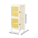 Maxbell Storage Cabinet Kitchen Cabinet Folding Storage Box for Home Bedroom Bedside 2 Tier with Wheels