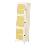 Maxbell Storage Cabinet Kitchen Cabinet Folding Storage Box for Home Bedroom Bedside 3 Tier with Wheels