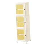 Maxbell Storage Cabinet Kitchen Cabinet Folding Storage Box for Home Bedroom Bedside 3 Tier with Wheels