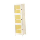 Maxbell Storage Cabinet Kitchen Cabinet Folding Storage Box for Home Bedroom Bedside 3 Tier with Wheels