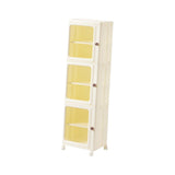 Maxbell Storage Cabinet Kitchen Cabinet Folding Storage Box for Home Bedroom Bedside 3 Tier with Wheels