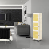 Maxbell Storage Cabinet Kitchen Cabinet Folding Storage Box for Home Bedroom Bedside 3 Tier with Wheels