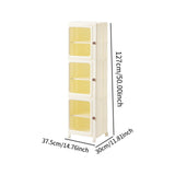 Maxbell Storage Cabinet Kitchen Cabinet Folding Storage Box for Home Bedroom Bedside 3 Tier with Wheels