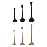 Maxbell 3x Pillar Candle Holder Elegant Candlestick Holder for Banquet Party Desktop Black