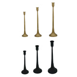 Maxbell 3x Pillar Candle Holder Elegant Candlestick Holder for Banquet Party Desktop Black