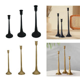 Maxbell 3x Pillar Candle Holder Elegant Candlestick Holder for Banquet Party Desktop Black