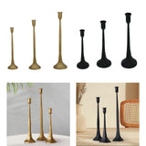 Maxbell 3x Pillar Candle Holder Elegant Candlestick Holder for Banquet Party Desktop Black
