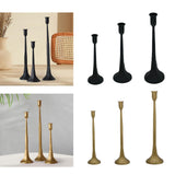 Maxbell 3x Pillar Candle Holder Elegant Candlestick Holder for Banquet Party Desktop Black