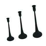 Maxbell 3x Pillar Candle Holder Elegant Candlestick Holder for Banquet Party Desktop Black