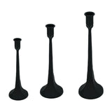 Maxbell 3x Pillar Candle Holder Elegant Candlestick Holder for Banquet Party Desktop Black