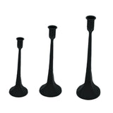 Maxbell 3x Pillar Candle Holder Elegant Candlestick Holder for Banquet Party Desktop Black