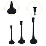 Maxbell 3x Pillar Candle Holder Elegant Candlestick Holder for Banquet Party Desktop Black