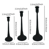 Maxbell 3x Pillar Candle Holder Elegant Candlestick Holder for Banquet Party Desktop Black