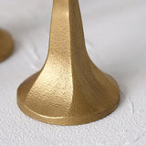 Maxbell 3x Pillar Candle Holder Elegant Candlestick Holder for Banquet Party Desktop Golden