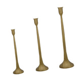 Maxbell 3x Pillar Candle Holder Elegant Candlestick Holder for Banquet Party Desktop Golden