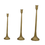 Maxbell 3x Pillar Candle Holder Elegant Candlestick Holder for Banquet Party Desktop Golden