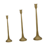 Maxbell 3x Pillar Candle Holder Elegant Candlestick Holder for Banquet Party Desktop Golden