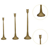 Maxbell 3x Pillar Candle Holder Elegant Candlestick Holder for Banquet Party Desktop Golden
