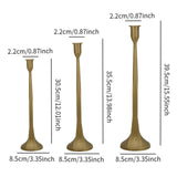Maxbell 3x Pillar Candle Holder Elegant Candlestick Holder for Banquet Party Desktop Golden