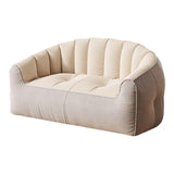 Maxbell Bean Bag Chair with Filler Twin Size Lazy Sofa for Playroom Living Room Dorm Beige Light Grey