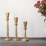 Maxbell 3Pcs Pillar Candle Holders Elegant Metal for Wedding Dining Room Living Room Gold