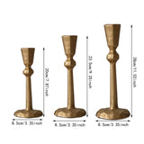 Maxbell 3Pcs Pillar Candle Holders Elegant Metal for Wedding Dining Room Living Room Gold
