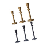 Maxbell 3Pcs Pillar Candle Holders Elegant Metal for Wedding Dining Room Living Room Gold