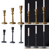 Maxbell 3Pcs Pillar Candle Holders Elegant Metal for Wedding Dining Room Living Room Gold