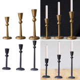 Maxbell 3Pcs Pillar Candle Holders Elegant Metal for Wedding Dining Room Living Room Gold