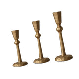 Maxbell 3Pcs Pillar Candle Holders Elegant Metal for Wedding Dining Room Living Room Gold
