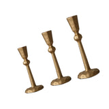 Maxbell 3Pcs Pillar Candle Holders Elegant Metal for Wedding Dining Room Living Room Gold