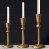 Maxbell 3Pcs Pillar Candle Holders Elegant Metal for Wedding Dining Room Living Room Gold